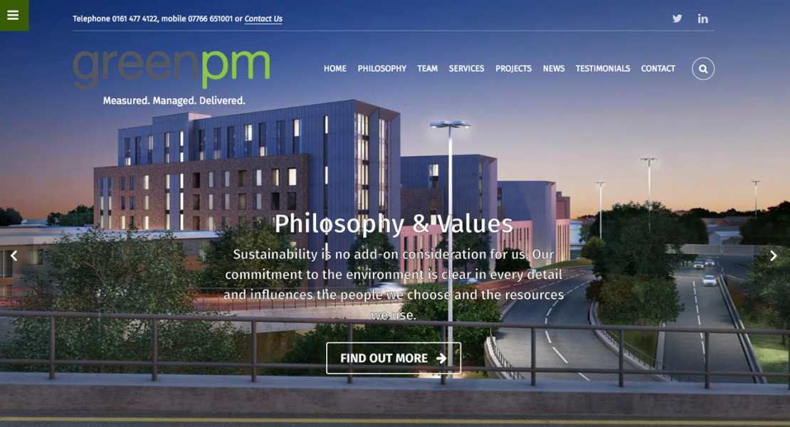 green-project-management-construction-website-news-content-management-system-stockport