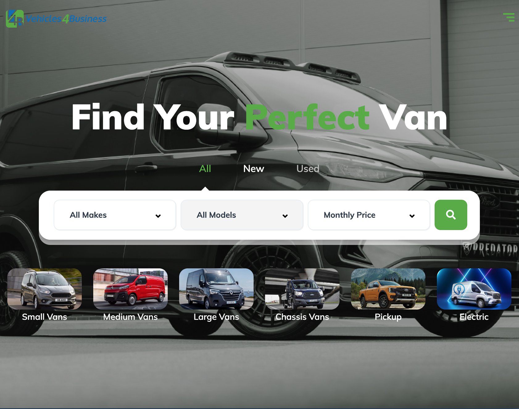 v4b-wordpress-website vehicles 4 business homepage